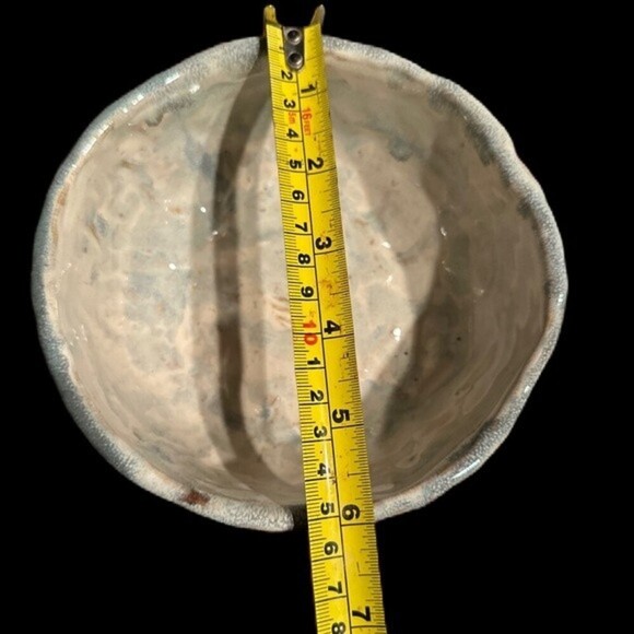 Vintage Pottery Drip Glazed‎ With A Leaf Pattern Design & Artist Signed - Picture 11 of 11